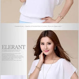 Blusas de chiffon femininas casuais manga curta batwing o pescoço moda coreana viajando elegante senhoras respirável macio elegante verão