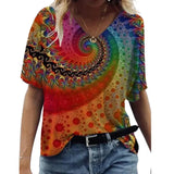 Camiseta feminina de grandes dimensões verão moda desenhada impressa casual manga curta pulôver confortável plus size camiseta roupa da moda