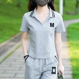 Conjunto de roupas esportivas casuais para verão feminino, calças largas, celebridade da moda na internet, moda nova, 2 peças