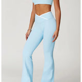 Conjunto de yoga 2 peças roupas de treino feminino agasalho roupas de ginástica cintura alta bell-bottoms sexy fitness bta terno esportivo
