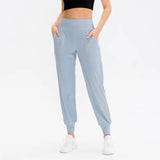 Calças Jogger Femininas Soltas de Secagem Rápida para Yoga com Bolso, Calças Casuais para Corrida e Treino Fitness