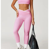 Conjunto de yoga 2 peças roupas de treino feminino agasalho roupas de ginástica cintura alta bell-bottoms sexy fitness bta terno esportivo