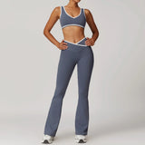 Conjunto de yoga 2 peças roupas de treino de fitness roupas esportivas ginásio treino cintura alta leggings sutiã esportivo atlético wear roupas femininas