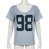 Camisetas de grandes dimensões para mulheres streetwear manga curta y2k topo tshirt personagem impressão grunge roupas ropa de mujer