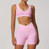 Conjunto de yoga 2 peças roupas de treino de fitness roupas esportivas ginásio treino cintura alta leggings sutiã esportivo atlético wear roupas femininas