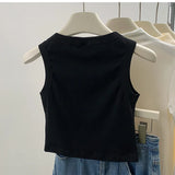 Regata Feminina Canelada 2026 - Blusa Sem Mangas Cor Sólida Casual para Mulheres e Adolescentes - Tendência Básica de Verão