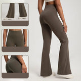 Leggings de yoga de alta qualidade calças de yoga finas cintura alta calças de perna larga bottoms respirável ginásio casual esportes sino leggings feminino
