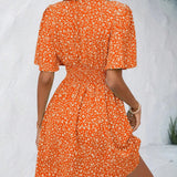 Casual férias solto vestidos curtos para as mulheres 2024 moda verão feminino floral impressão a linha vestido elegante vintage vestido feminino