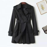 Trench coat para mulheres duplo breasted britânico trench coats e jaquetas feminino 2024 roupas de inverno feminino gravata cintura casaco longo feminino