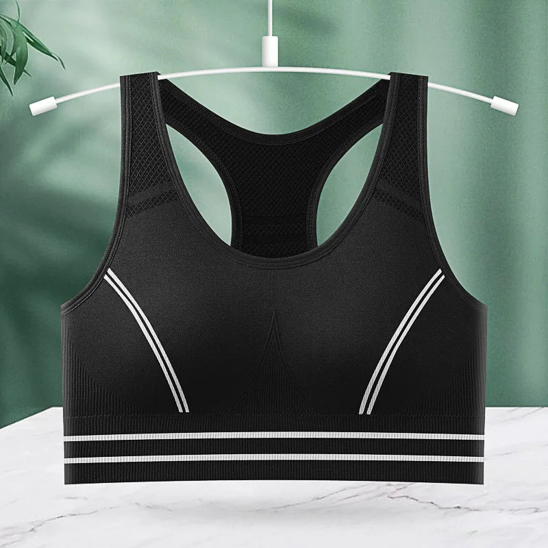 Sutiãs esportivos para mulheres – acolchoados sem costura suporte de alto impacto tamanho grande anel não de aço choque para ioga academia treino fitness