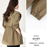 Trench coat feminino 2025 nova primavera outono roupas com capuz blusão jaqueta feminina outerwear topos fino coringa casual estudante casacos