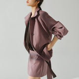 Trench coat de grandes dimensões feminino outono solto ajuste jaqueta cintura-empregando manga raglan outerwear casual casaco elegante roupa diária
