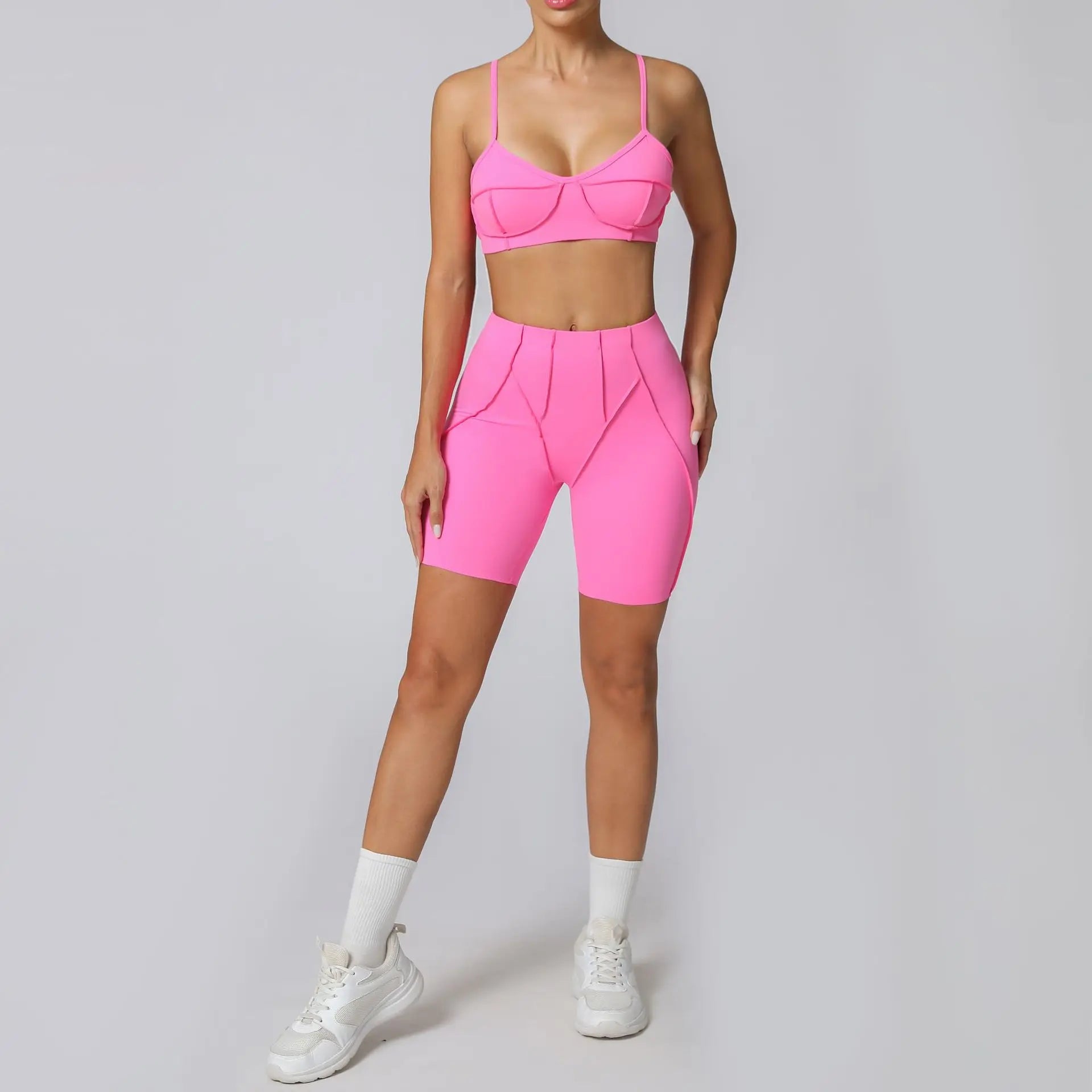 Yoga esportes conjuntos de fitness cintura alta hip-lifting calças abertas volta sutiã terno casual correndo treino ginásio leggings sexy conjuntos femininos