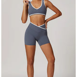 Conjunto de yoga 2 peças roupas de treino de fitness roupas esportivas ginásio treino cintura alta leggings sutiã esportivo atlético wear roupas femininas