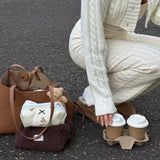 Conjunto de Malha Feminino com Calças de Cintura Alta e Suéter Oversized, Conjunto de Três Peças Confortável para Outono e Inverno 2025