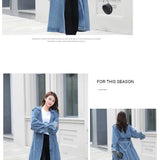 Trench denim casaco feminino casacos longos rendas até cinto de cintura alta turn down collar maxi jaquetas y2k único breasted elegante outono