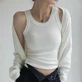 Tops de malha com nervuras pescoço verão camisas básicas branco preto casual esporte colete fora do ombro regata feminina com almofada no peito