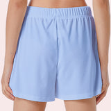 Shorts casuais com cintura elástica para mulheres, confortável, respirável, cor sólida, esportes, calças de cinco quartos, verão, novo, 2022