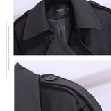 Sobretudo Feminino com Gola de Terno, Novo 2026, Primavera Outono, Jaqueta Longa Feminina, Cintura Ajustada, Estilo Elegante, Corta-vento Popular