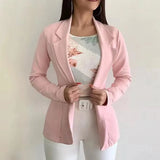 Blazer feminino 2024 formal blazer feminino conjunto de trabalho de escritório bolso jaqueta casaco solto roupas femininas