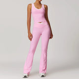 Conjunto de yoga 2 peças roupas de treino de fitness roupas esportivas ginásio treino cintura alta leggings sutiã esportivo atlético wear roupas femininas