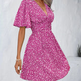 Casual férias solto vestidos curtos para as mulheres 2024 moda verão feminino floral impressão a linha vestido elegante vintage vestido feminino