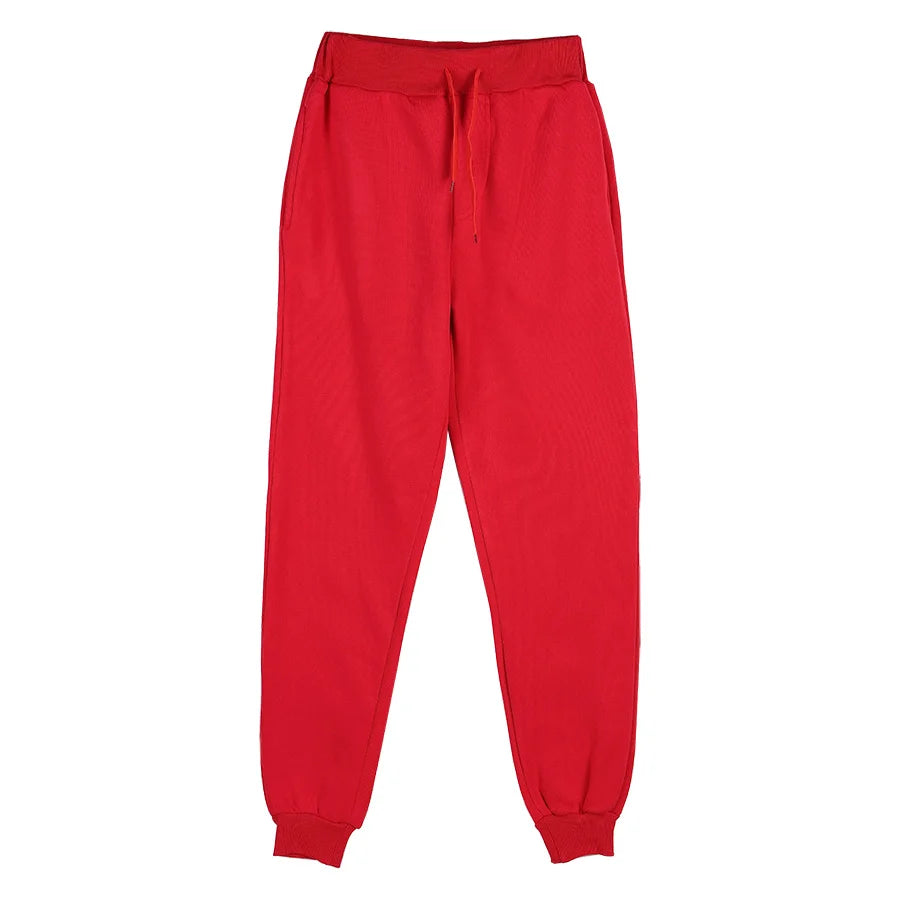 Novos joggers sweatpants homens e mulheres cintura elástica perder calças casuais branco bege rosa amarelo hip hop calças de suor dos homens