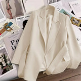 Blazer Feminino Primavera Outono Novo em Moda para Escritório, Blazers Soltos para Mulheres, Casacos e Jaquetas Femininas