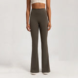 Leggings de yoga de alta qualidade calças de yoga finas cintura alta calças de perna larga bottoms respirável ginásio casual esportes sino leggings feminino