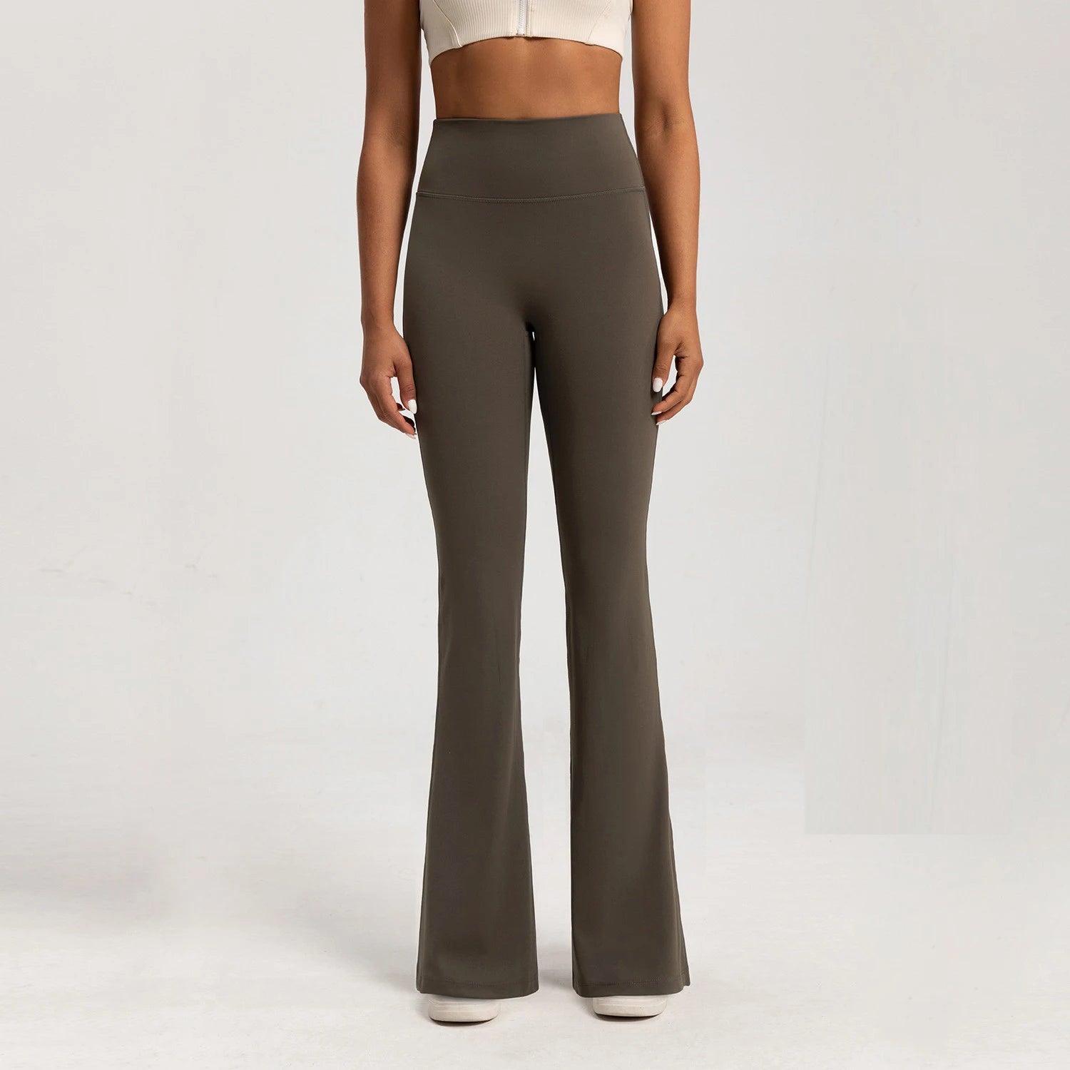 Leggings de yoga de alta qualidade calças de yoga finas cintura alta calças de perna larga bottoms respirável ginásio casual esportes sino leggings feminino