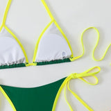 Conjuntos de Biquíni para Mulheres, Biquínis Micro String Brasileiros, Sexy, Dois Peças, Trajes de Banho em Triângulo