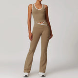 Conjunto de yoga 2 peças roupas de treino de fitness roupas esportivas ginásio treino cintura alta leggings sutiã esportivo atlético wear roupas femininas