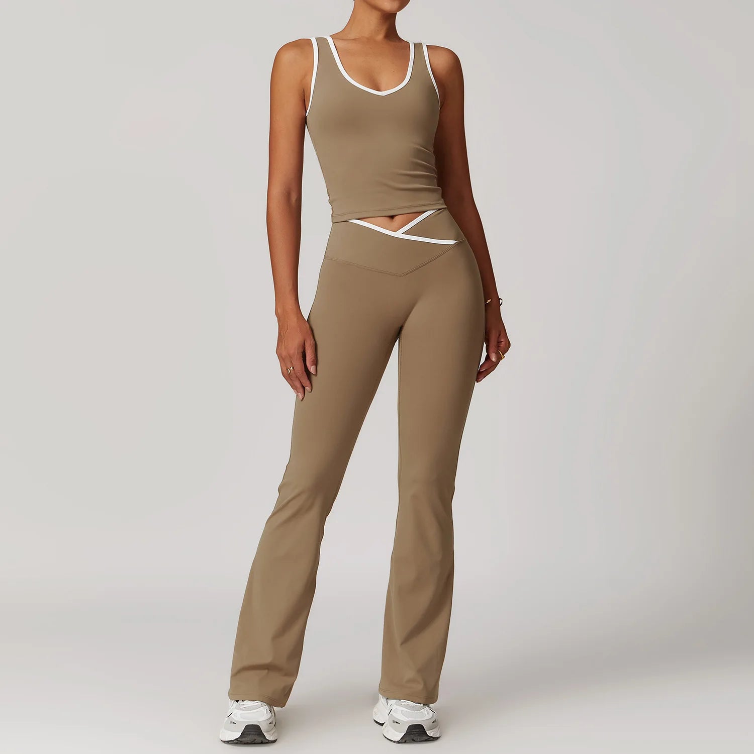 Conjunto de yoga 2 peças roupas de treino de fitness roupas esportivas ginásio treino cintura alta leggings sutiã esportivo atlético wear roupas femininas