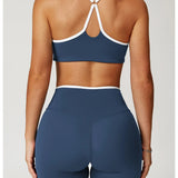 Conjunto de yoga 2 peças roupas de treino feminino agasalho roupas de ginástica cintura alta bell-bottoms sexy fitness bta terno esportivo