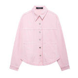 Jaquetas jeans femininas verão 2024 elegantes e bonitos casacos femininos senhoras moda casacos urbanos y2k sólido senhora jaquetas