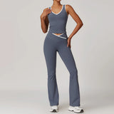 Conjunto de yoga 2 peças roupas de treino de fitness roupas esportivas ginásio treino cintura alta leggings sutiã esportivo atlético wear roupas femininas