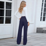 Calças Jogger Femininas Retas, Modernas, Esportivas, para Corrida e Yoga, Casuais com Bolsos, Soltas, de Cintura Baixa e Perna Larga