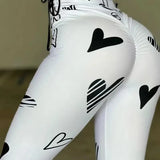 Leggings femininas calças compridas bodycon fino ajuste impressão calça cintura alta cordão jogger yoga elegante splice y2k streetwear