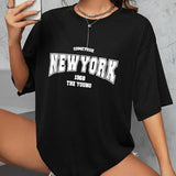 Camisetas oversized de 1968 The York Is Young Woman, camisetas criativas para o dia a dia, roupas streetwear, tops Y2K, roupas femininas