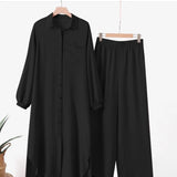 Vestido muçulmano casual para mulheres, camisa de manga comprida e roupas de bebê, vestidos abotoados, árabe saudita, Dubai, outono, conjunto de 2 peças, 2023
