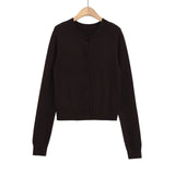 Cardigans para mulheres camisola marrom elegante outerwears malha cardigan aconchegante blusas mulher colete malhas femmes y2k topo colheita
