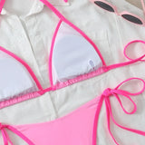 Conjuntos de Biquíni para Mulheres, Biquínis Micro String Brasileiros, Sexy, Dois Peças, Trajes de Banho em Triângulo