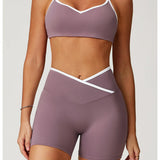 Conjunto de yoga 2 peças roupas de treino feminino agasalho roupas de ginástica cintura alta bell-bottoms sexy fitness bta terno esportivo