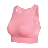 Rápida secagem malha Racerback Sports Bra para mulheres, sem costura, acolchoado, ioga, treino, Activewear