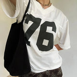 Camisetas de grandes dimensões para mulheres streetwear manga curta y2k topo tshirt personagem impressão grunge roupas ropa de mujer
