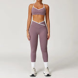 Conjunto de yoga 2 peças roupas de treino feminino agasalho roupas de ginástica cintura alta bell-bottoms sexy fitness bta terno esportivo