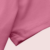Camiseta Cropped Feminina de Malha Canelada Oversized com Ombro Caído e Manga Curta, Cor Sólida, Casual, Streetwear, para Festas de Verão e Uso Diário