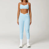 Conjunto de yoga 2 peças roupas de treino feminino agasalho roupas de ginástica cintura alta bell-bottoms sexy fitness bta terno esportivo