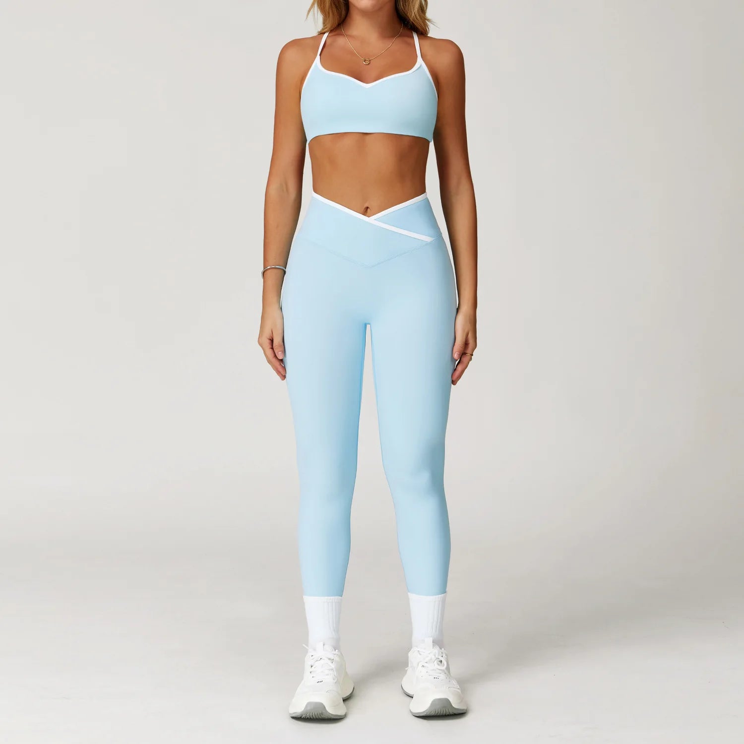 Conjunto de yoga 2 peças roupas de treino feminino agasalho roupas de ginástica cintura alta bell-bottoms sexy fitness bta terno esportivo