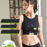 Rápida secagem malha Racerback Sports Bra para mulheres, sem costura, acolchoado, ioga, treino, Activewear